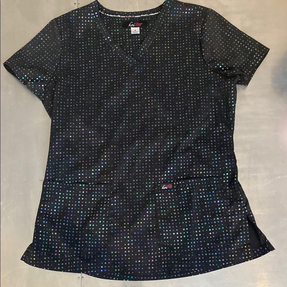 Koi Lite Black Scrub Top Size S